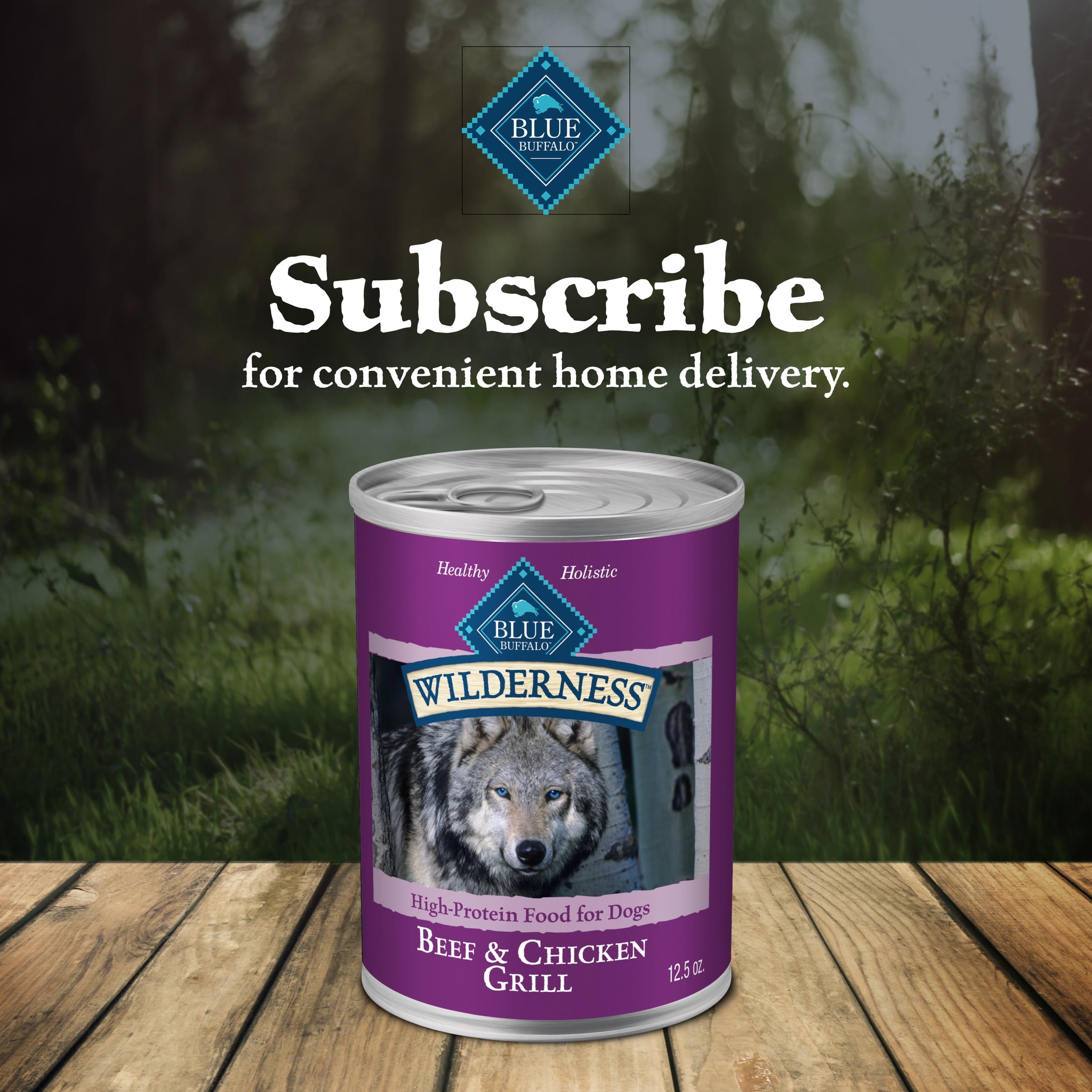 (12 pack) Blue Buffalo Wilderness Adult Wet Dog Food Beef & Chicken Grill, 12.5-oz. Can