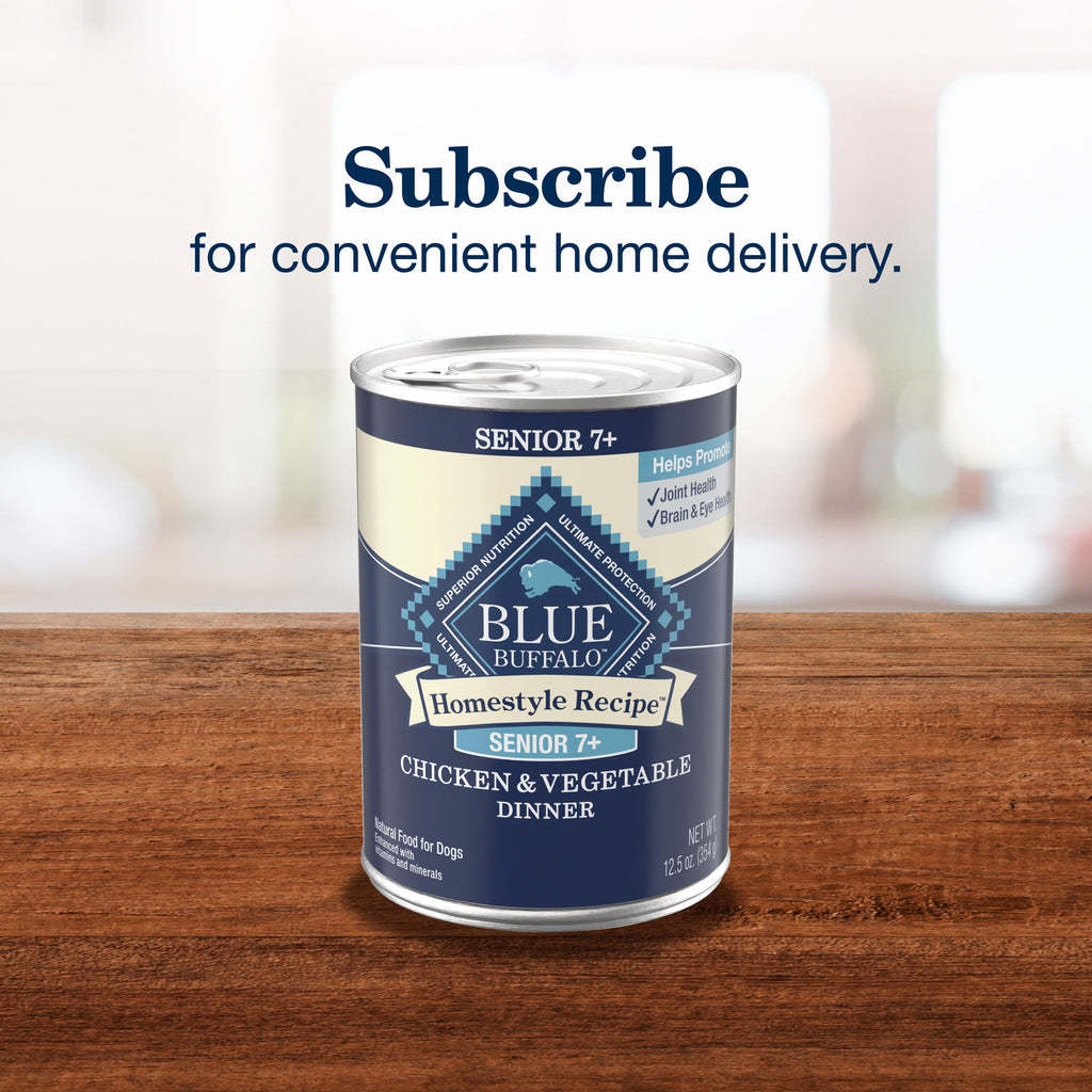 (12 pack) Blue Buffalo Homestyle Recipe Senior Wet Dog Food, Chicken Dinner, 12.5-oz. Can