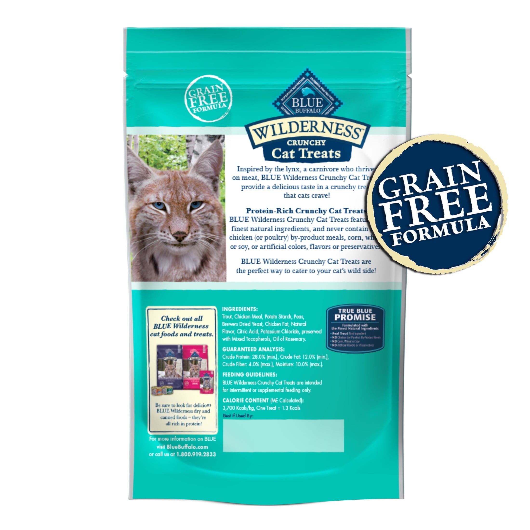 Blue Buffalo Wilderness High Protein Natural Crunchy Cat Treats, Tasty Trout, 2-oz. Bag