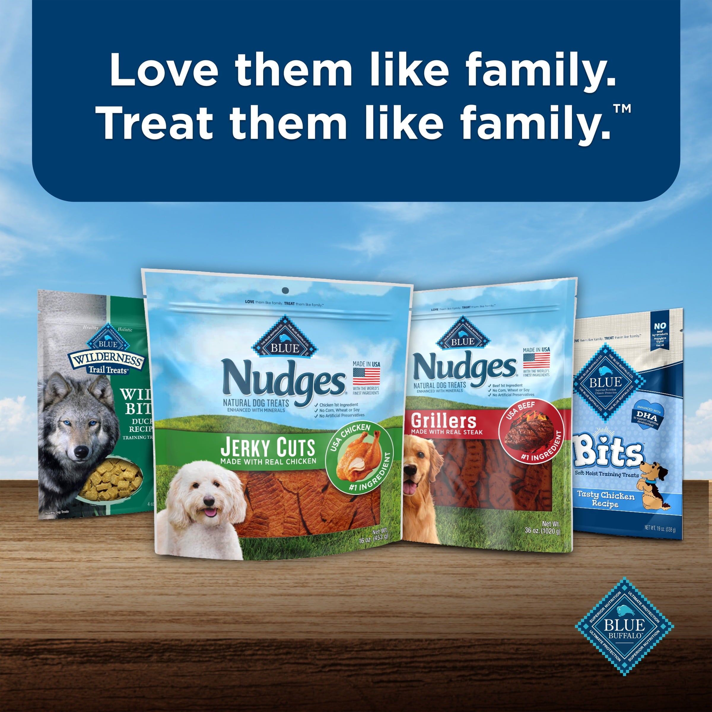 Blue Buffalo Nudges Jerky Cuts Dog Treats Made with Real Chicken, 8-oz. Bag