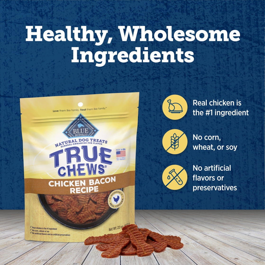 Blue Buffalo True Chews Dog Treats, Chicken Bacon Recipe, 22-oz Bag