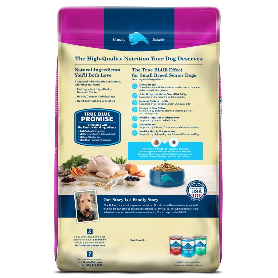 Blue Buffalo Life Protection Formula Small Breed Senior Dry Dog Food, Chicken & Rice, 15lb