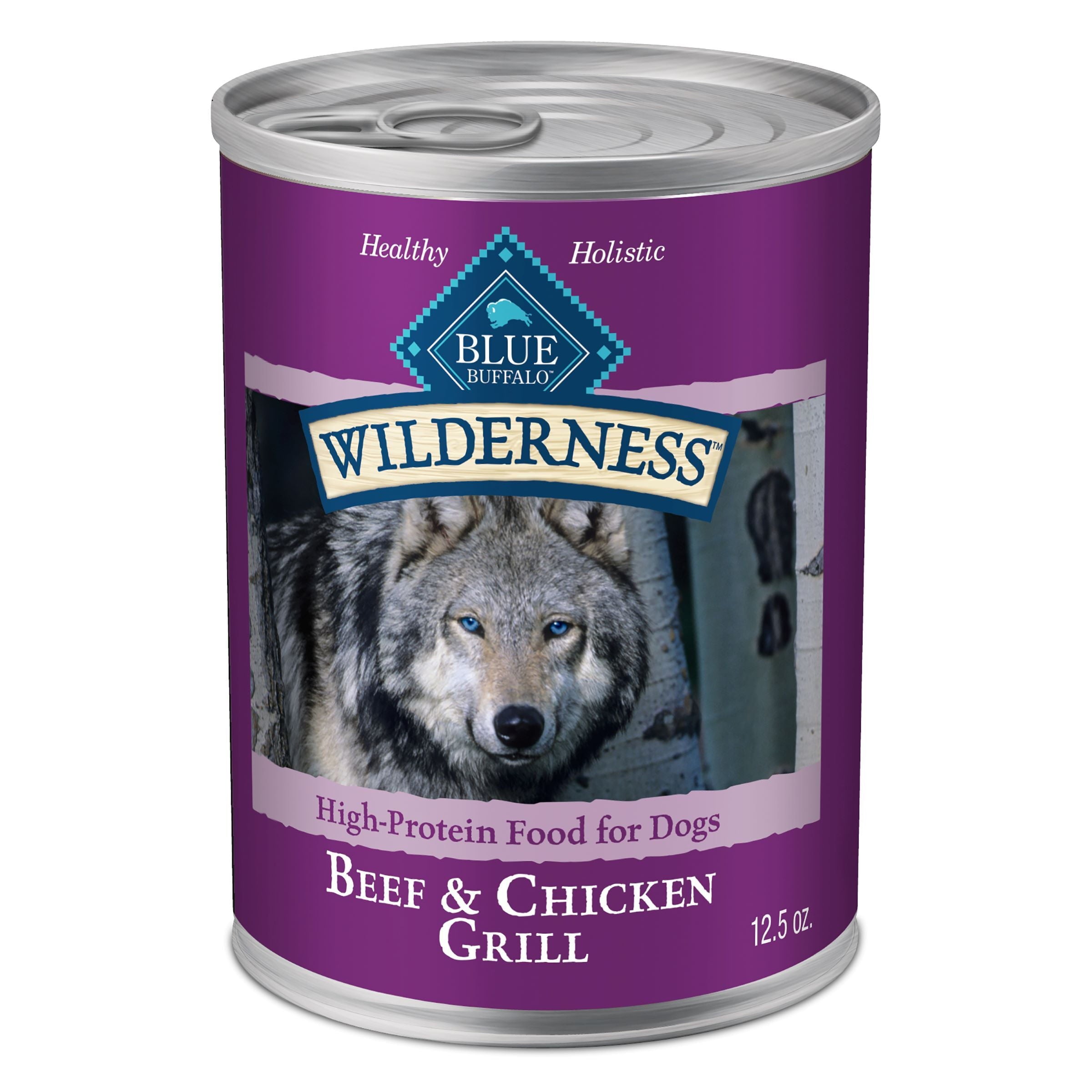 (12 pack) Blue Buffalo Wilderness Adult Wet Dog Food Beef & Chicken Grill, 12.5-oz. Can