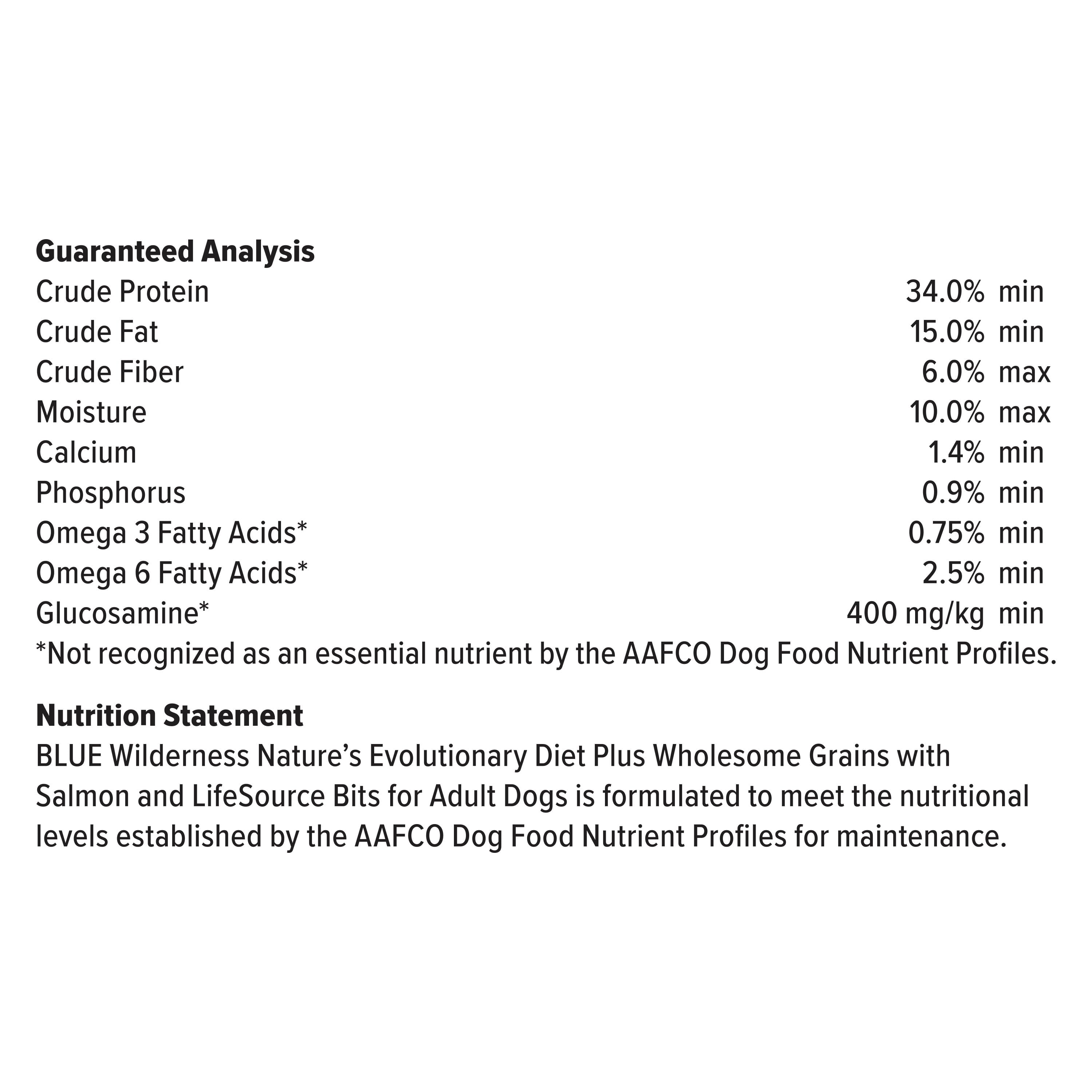 Blue Buffalo Wilderness High Protein Salmon Plus Wholesome Grains Dry Dog Food for Adult Dogs, Whole Grain, 4.5 lb. Bag