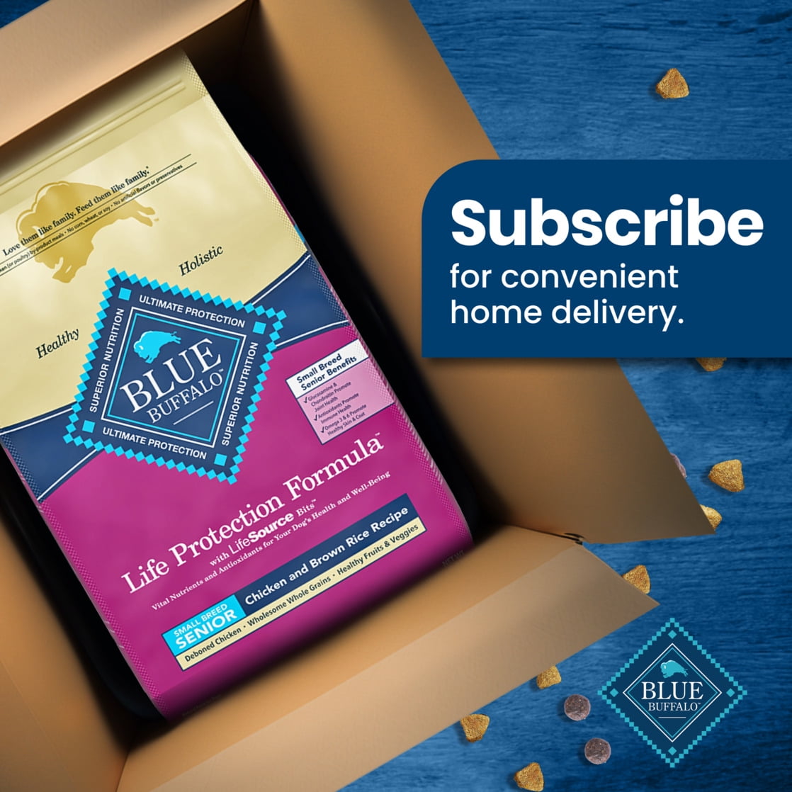 Blue Buffalo Life Protection Formula Small Breed Senior Dry Dog Food, Chicken & Rice, 15lb