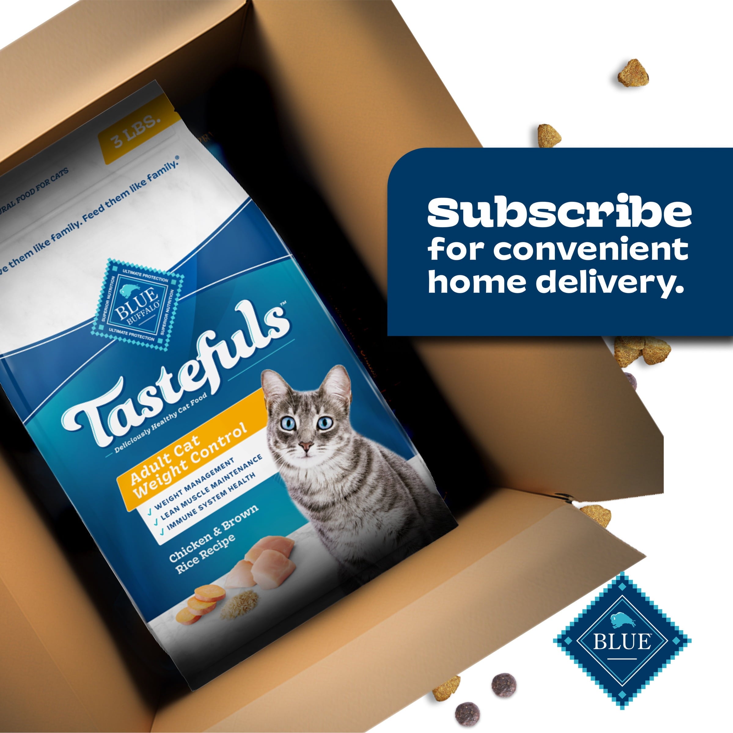 Blue Buffalo Tastefuls Natural Dry Cat Food, Weight Control, 5-lb. Bag