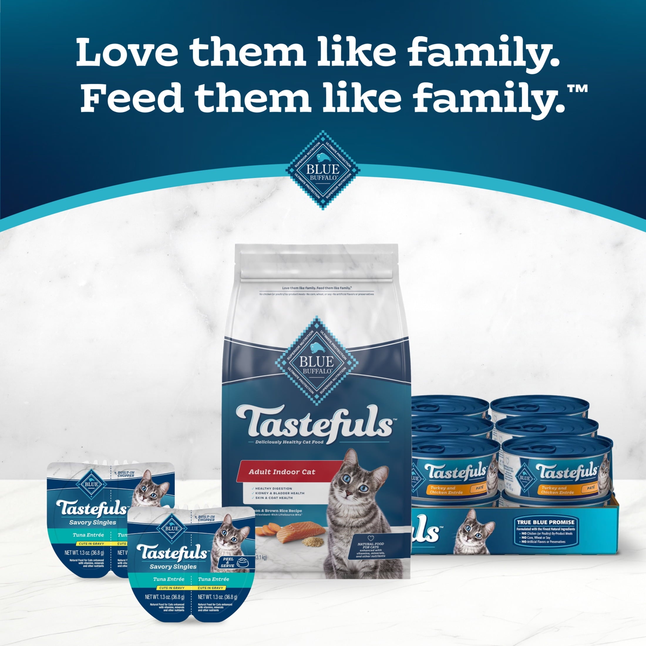Blue Buffalo Tastefuls Adult Dry Cat Food for Indoor Cats, Salmon Recipe, 7-lb. Bag