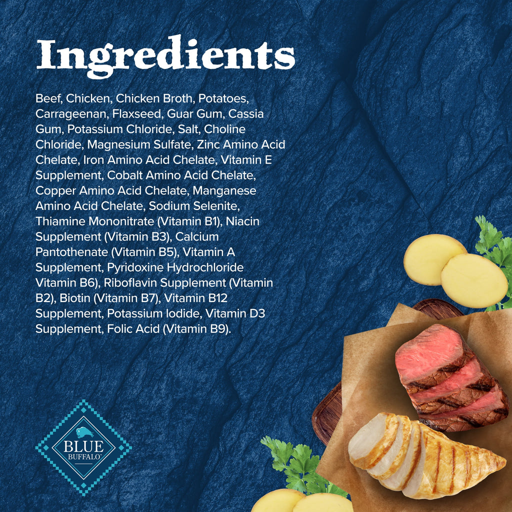 (2 pack) Blue Buffalo Wilderness Adult Wet Dog Food Beef & Chicken Grill, 12.5-oz. Can