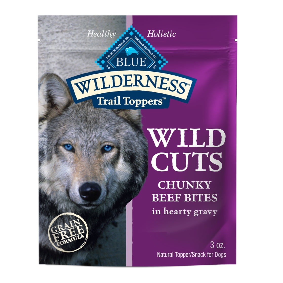(12 pack) Blue Buffalo Wilderness Trail Toppers Wet Dog Food, Chunky Beef Bites in Hearty Gravy