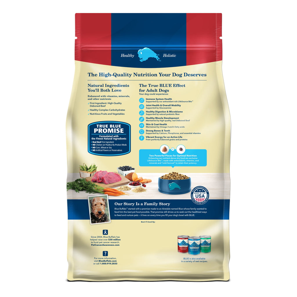 Blue Buffalo Life Protection Formula Natural Dry Dog Food, Beef & Brown Rice, 34-lb. Bag