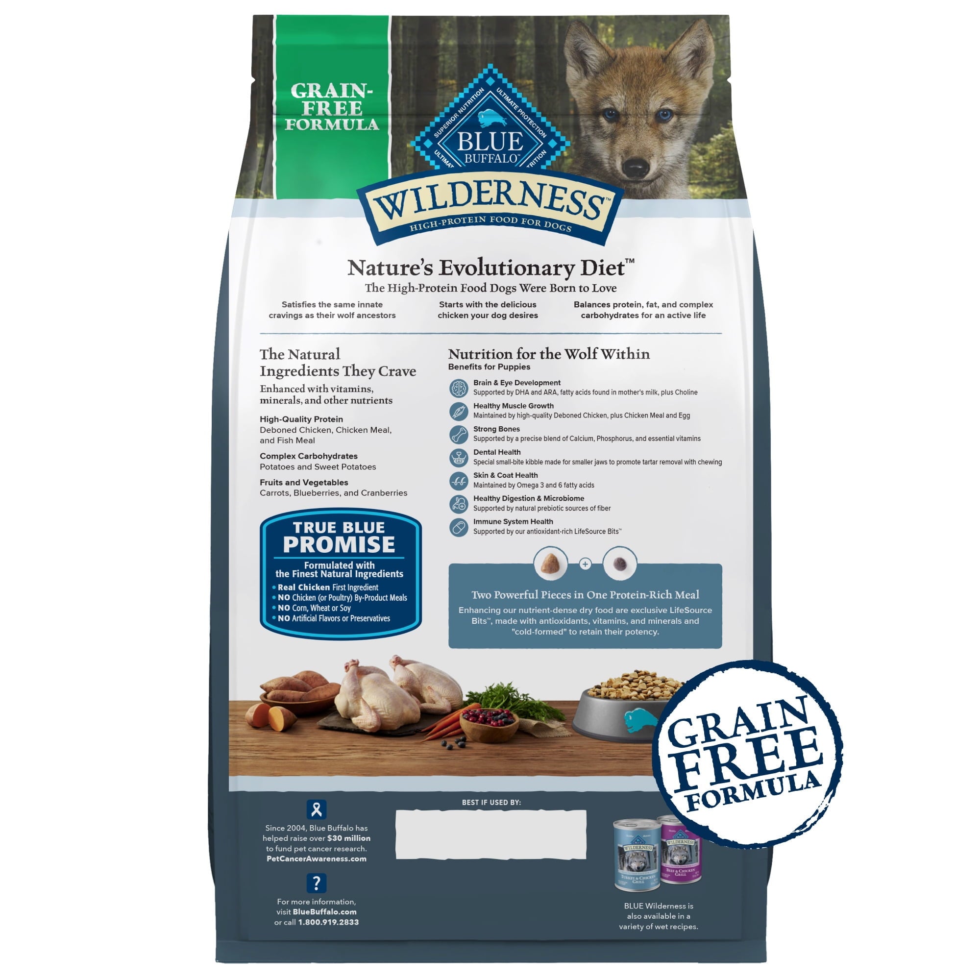 Blue Buffalo Wilderness Puppy High-Protein Natural Dry Dog Food, Chicken Recipe, 13-lb. Bag