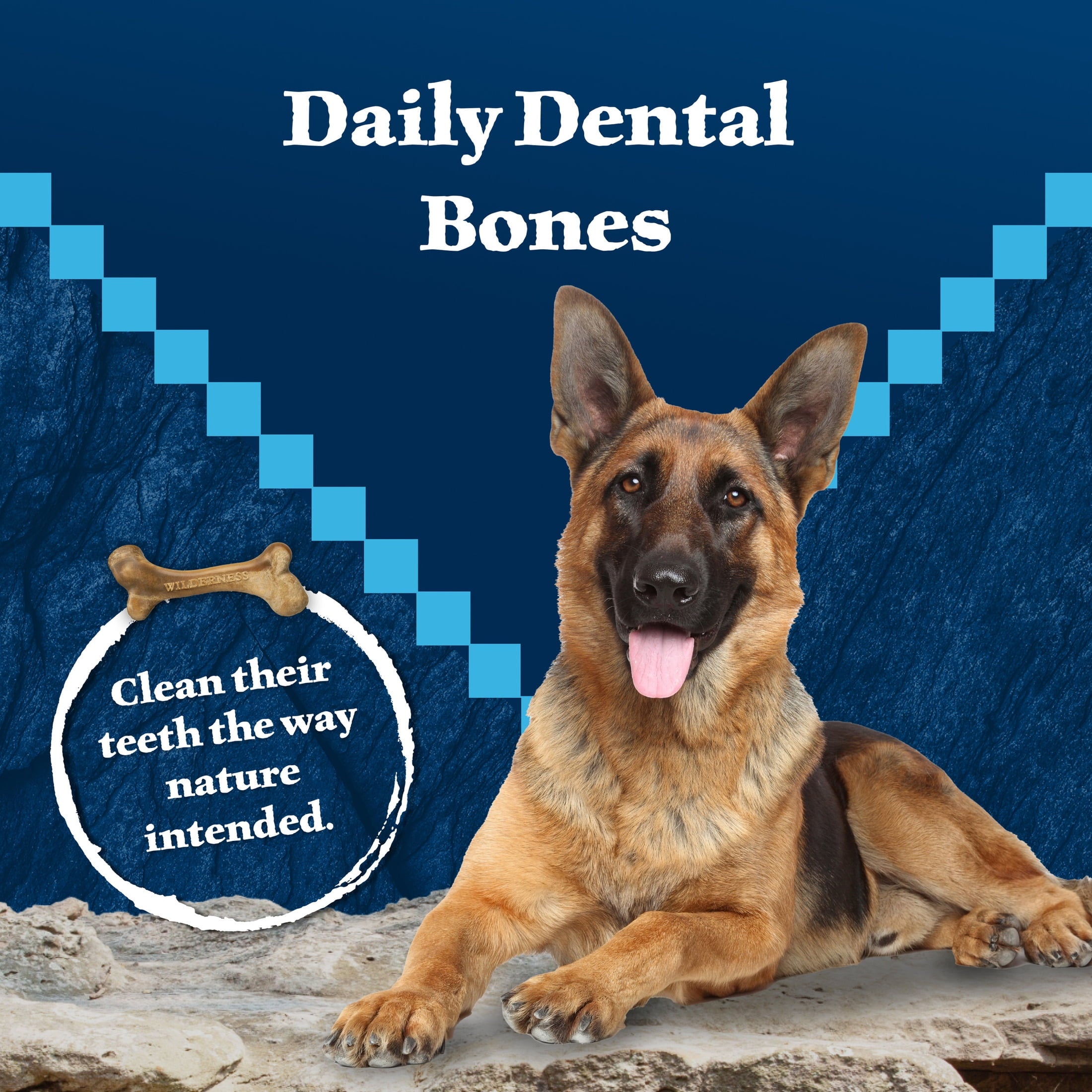 Blue Buffalo Wilderness Wild Bones Dental Chews Dog Treats, Regular, 27-oz Bag