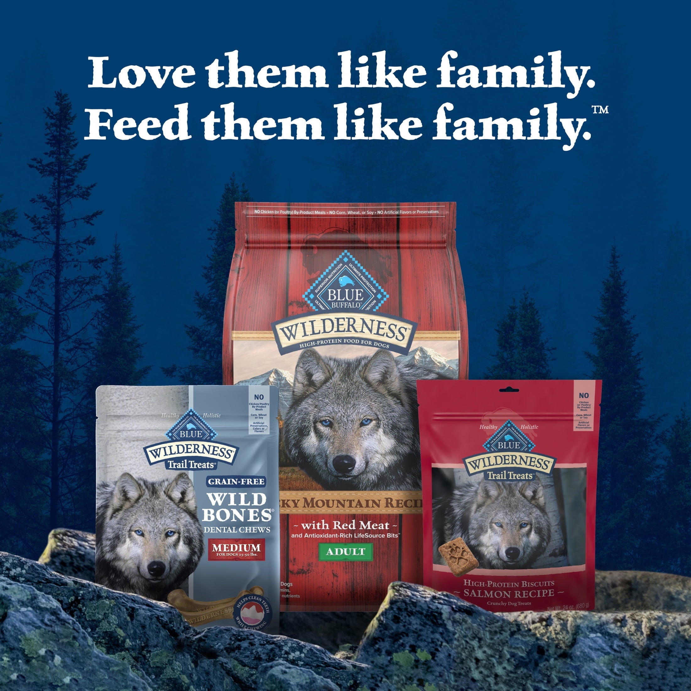 Blue Buffalo Wilderness Wild Bones Dental Chews Dog Treats, Regular, 27-oz Bag