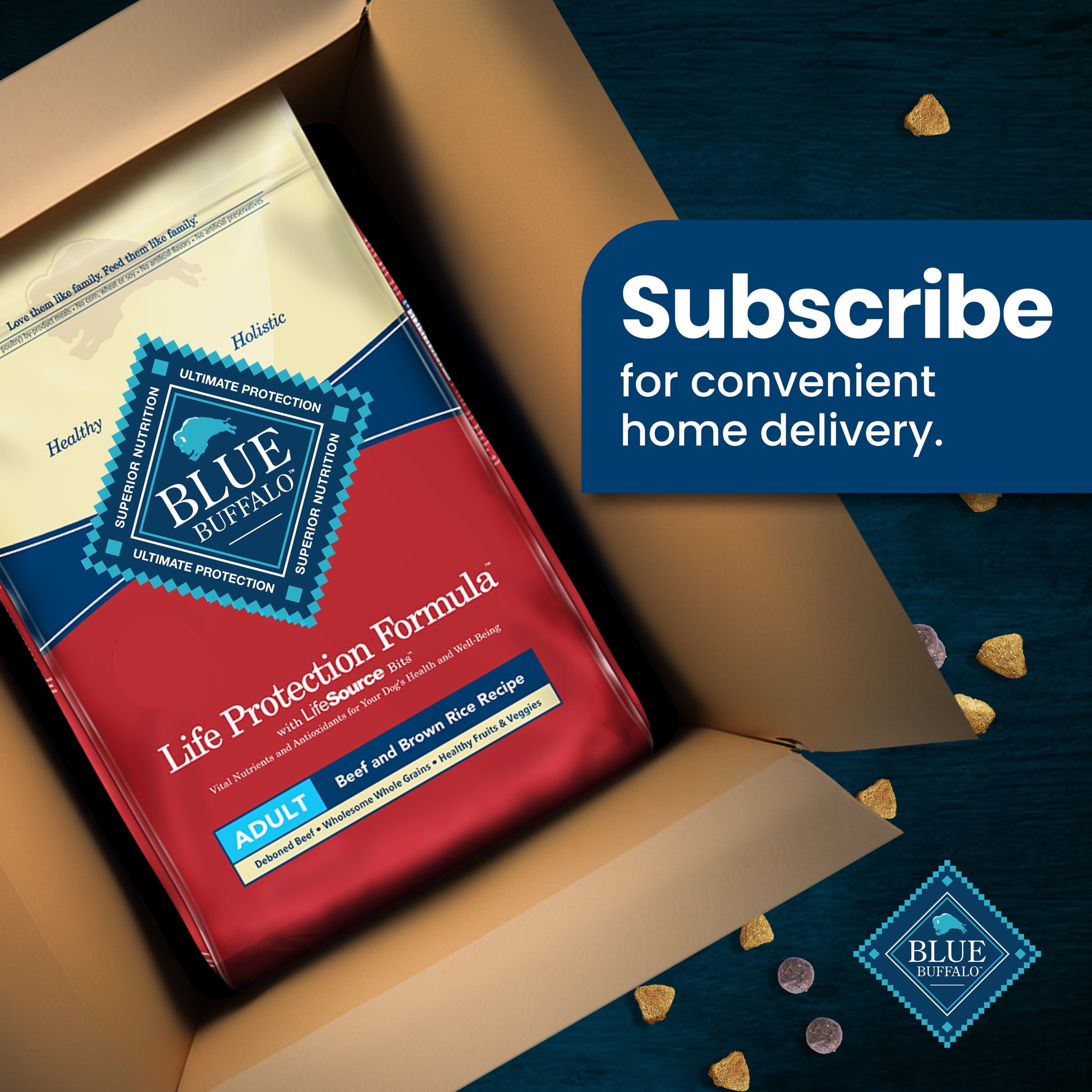 Blue Buffalo Life Protection Formula Natural Dry Dog Food, Beef & Brown Rice, 34-lb. Bag