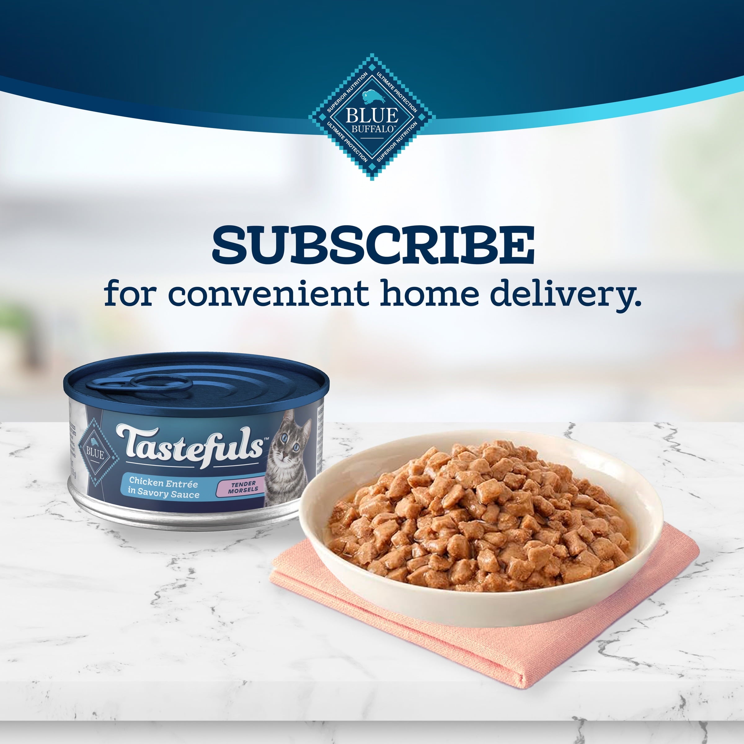 (2 pack) Blue Buffalo Tastefuls Adult Cat Wet Food, Chicken Morsels in Gravy, 5.5-oz. Can