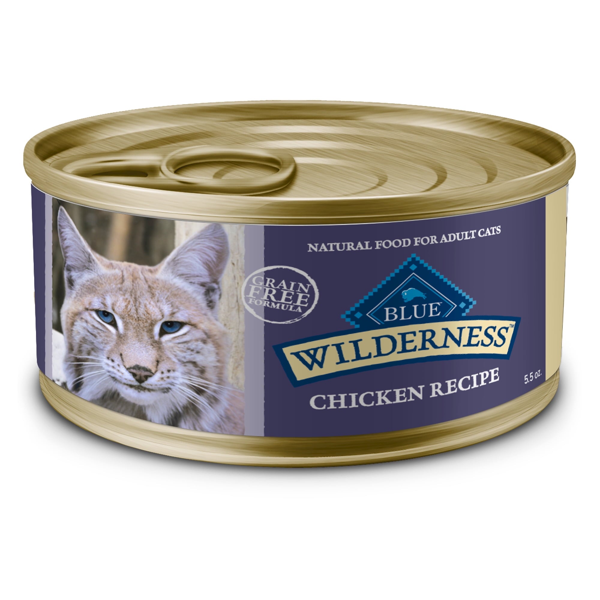 (6 pack) Blue Buffalo Wilderness Wet Cat Food Pate, High-Protein & Grain-Free Recipe, Chicken, 5.5-oz. Can