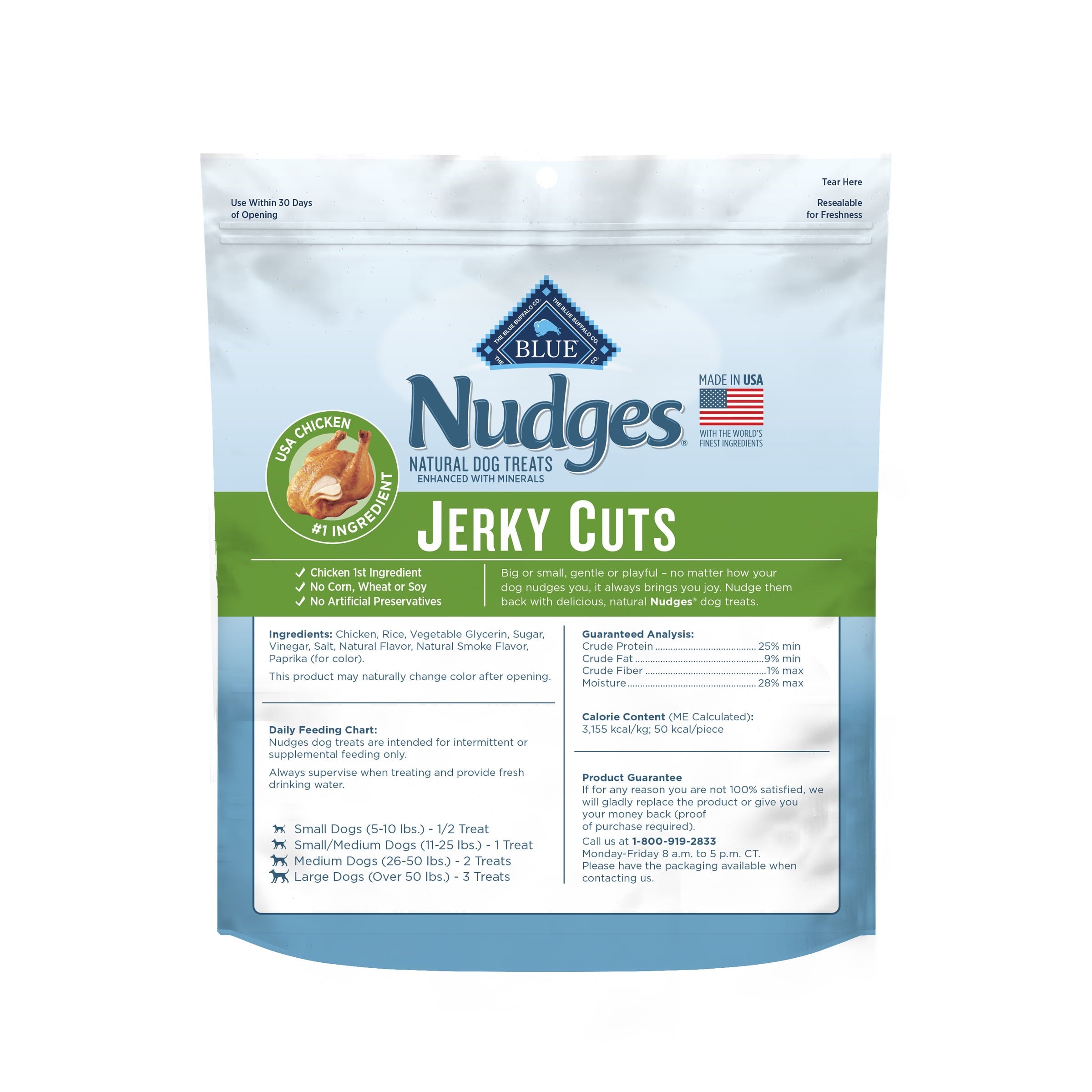 Blue Buffalo Nudges Jerky Cuts Dog Treats Made with Real Chicken, 8-oz. Bag