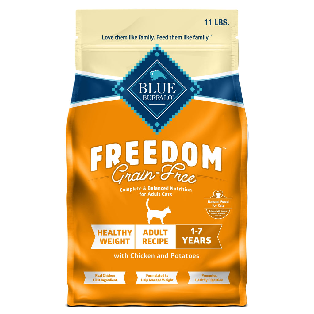 Blue Buffalo Freedom Natural Grain-Free Adult Weight Control Dry Cat Food, Chicken Recipe, 11-lb. Bag