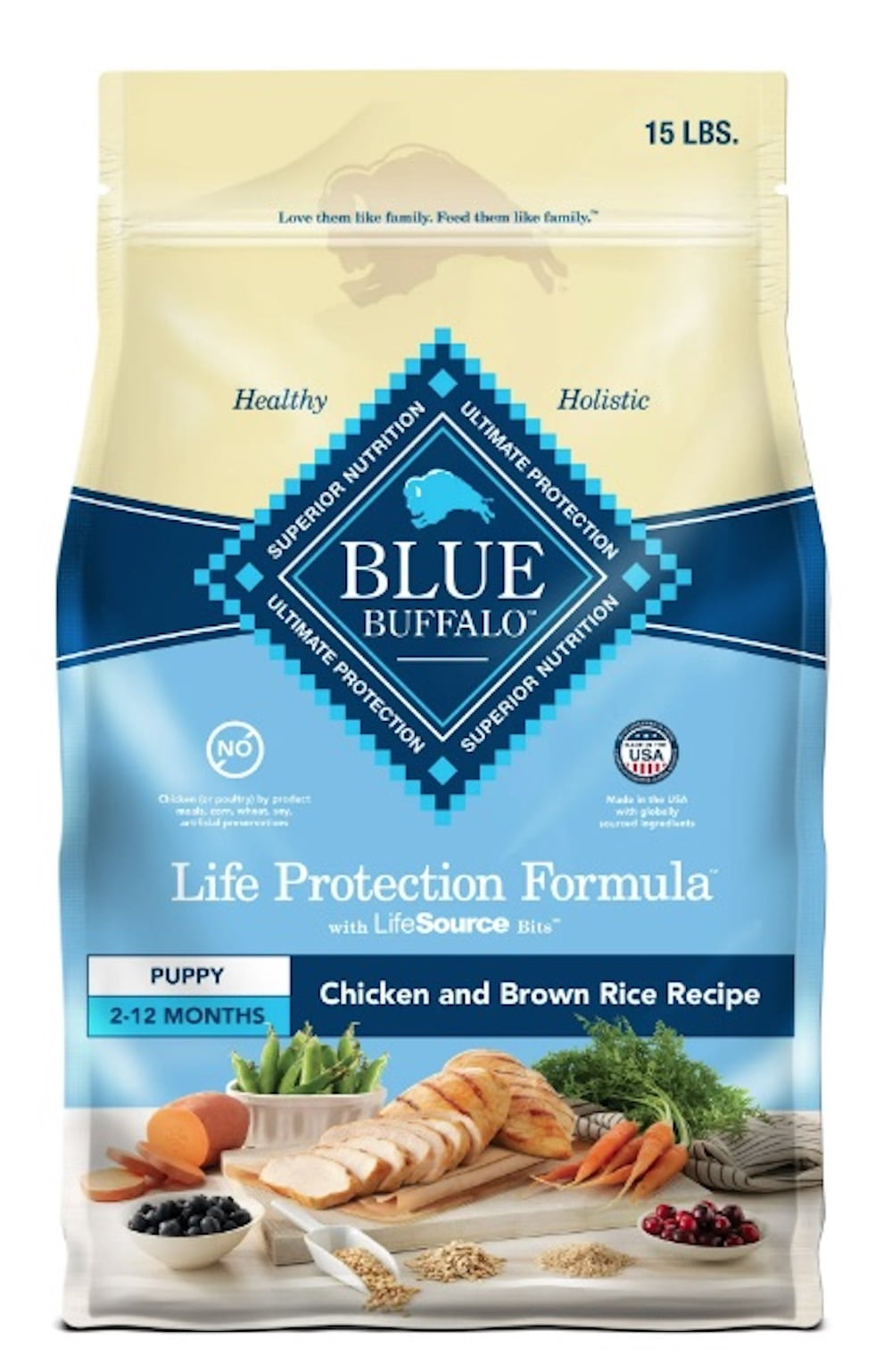 Blue Buffalo Life Protection Formula Puppy Dry Dog Food 15 lbs (Pack of 14)