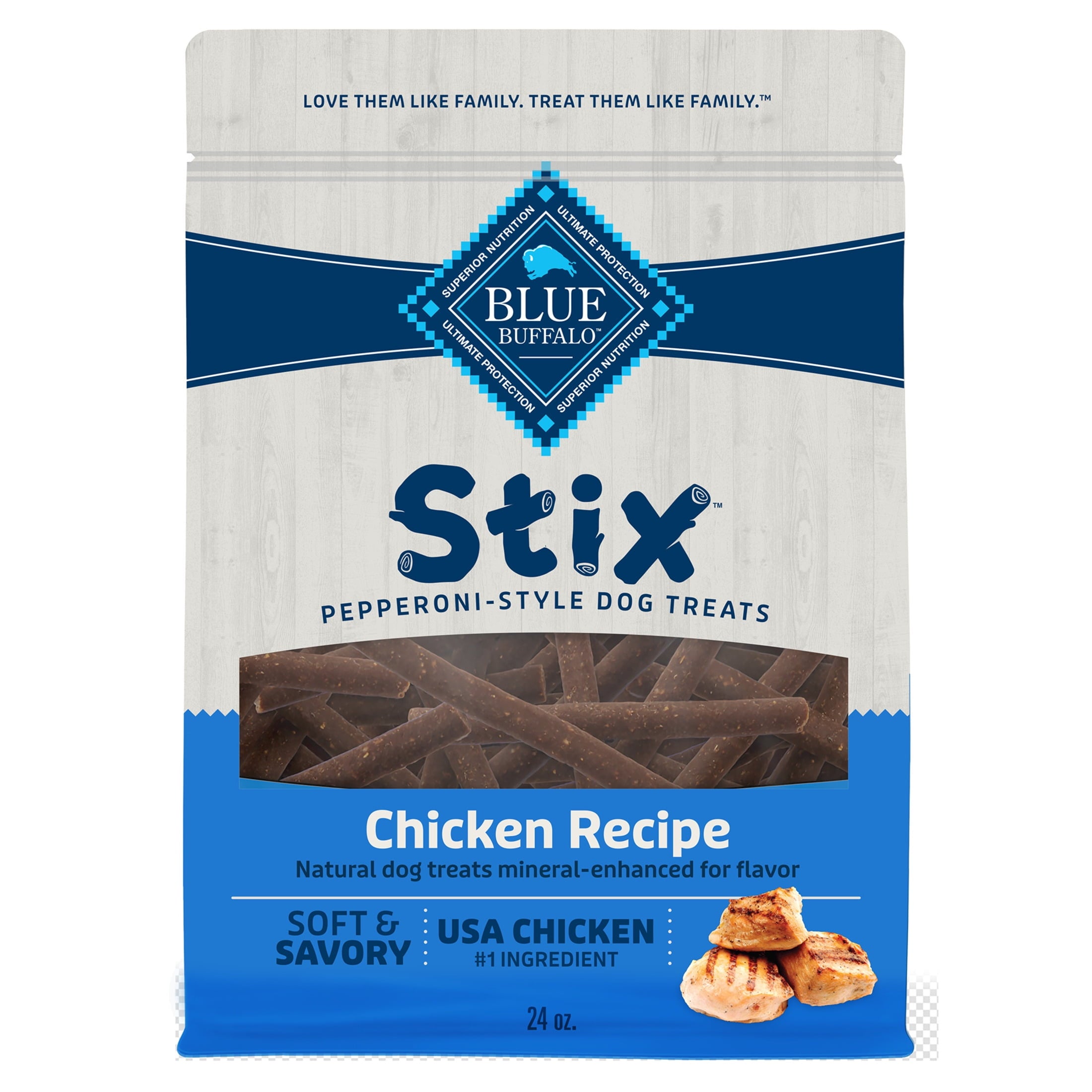 Blue Buffalo Stix Pepperoni-style Dog Treats, Chicken Recipe, 24-oz. Bag