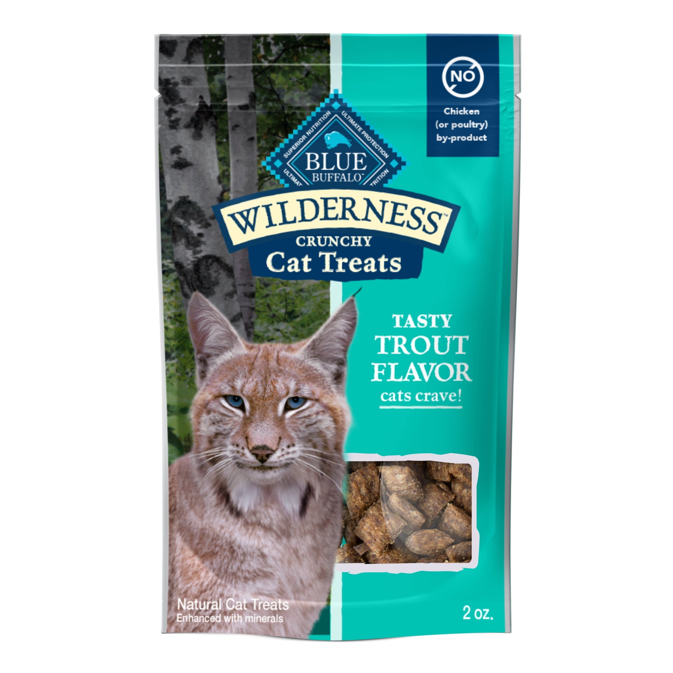 Blue Buffalo Wilderness High Protein Natural Crunchy Cat Treats, Tasty Trout, 2-oz. Bag