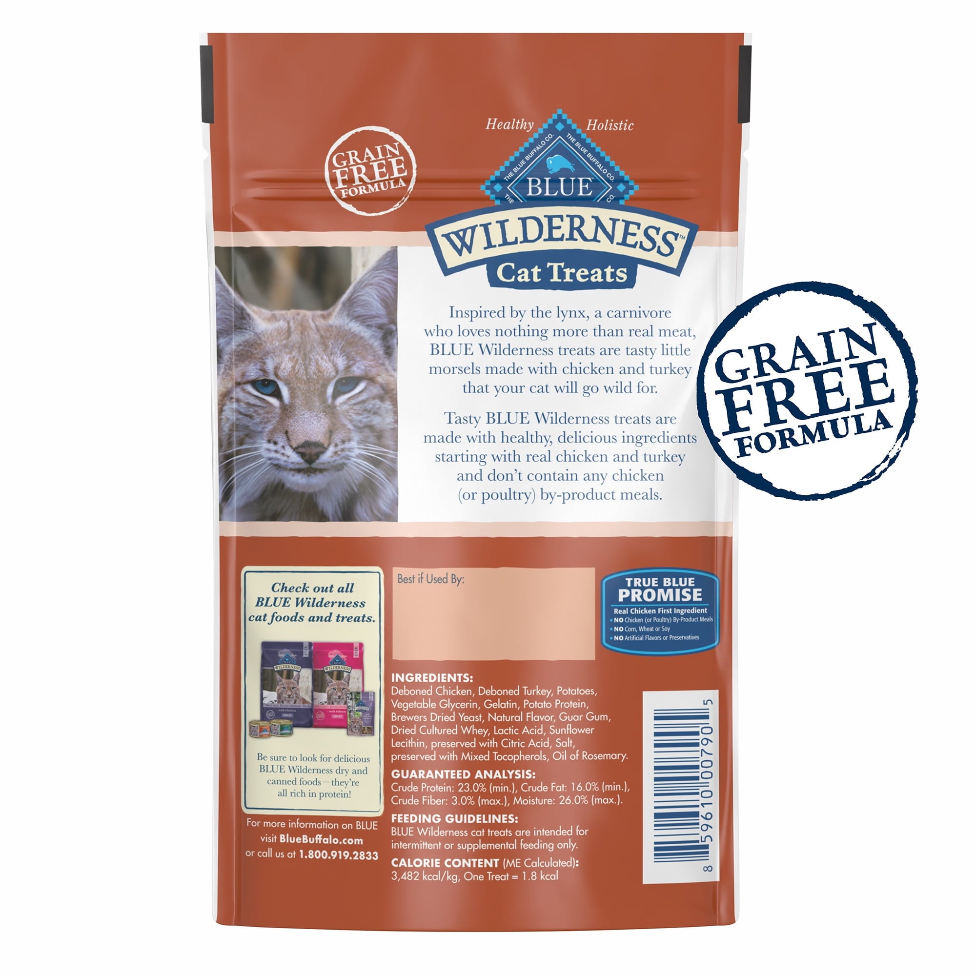 Blue Buffalo Wilderness Natural Soft Cat Treats Made, Chicken & Turkey Recipe, 2-oz. Bag