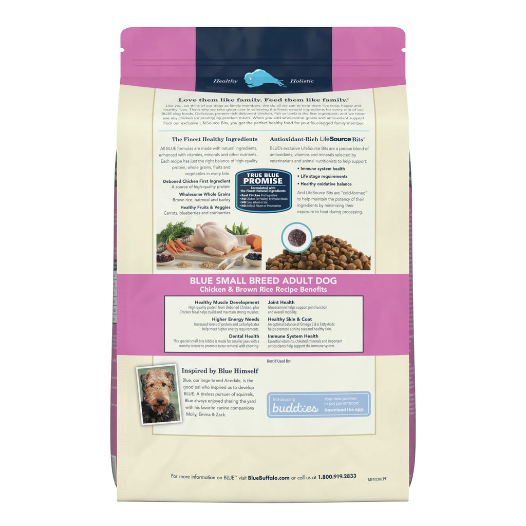 Blue Buffalo Small Breed Chicken & Rice Dog Food 15 lb. Bag (Pack of 14)