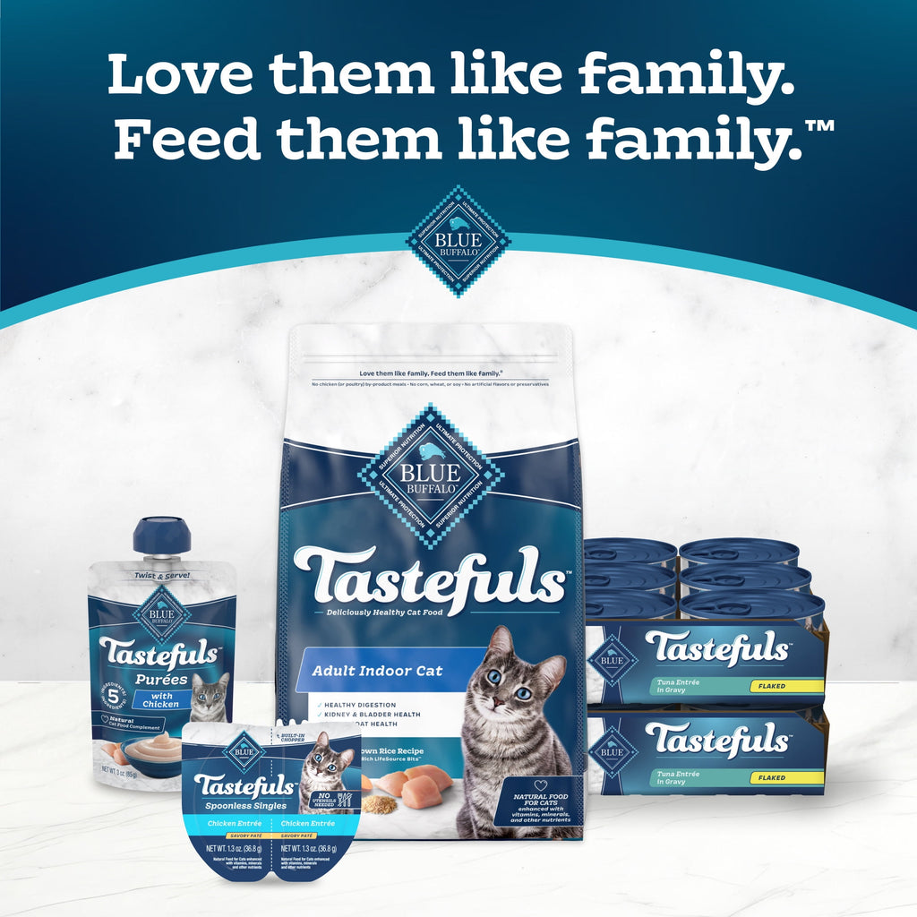 (4 pack) Blue Buffalo Tastefuls Wet Cat Food with Tuna, 3-oz. Can