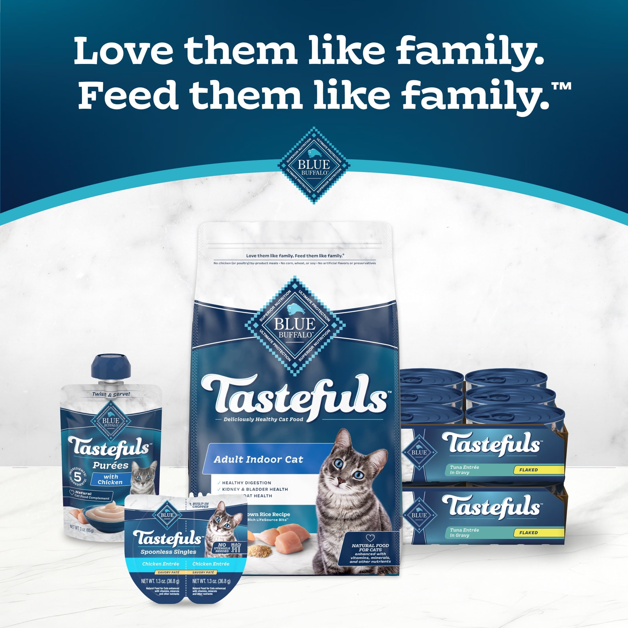 (4 pack) Blue Buffalo Tastefuls Wet Cat Food with Tuna, 3-oz. Can