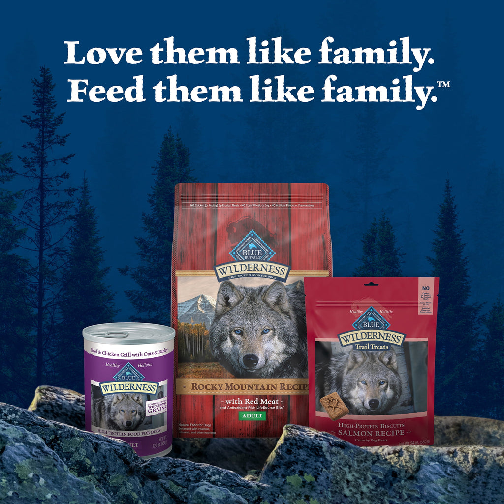 Blue Buffalo Wilderness Rocky Mountain Recipe High Protein Large Breed Adult Dry Dog Food, Natural Ingredients Plus Wholesome Grains, Red Meat, 22 lb. Bag